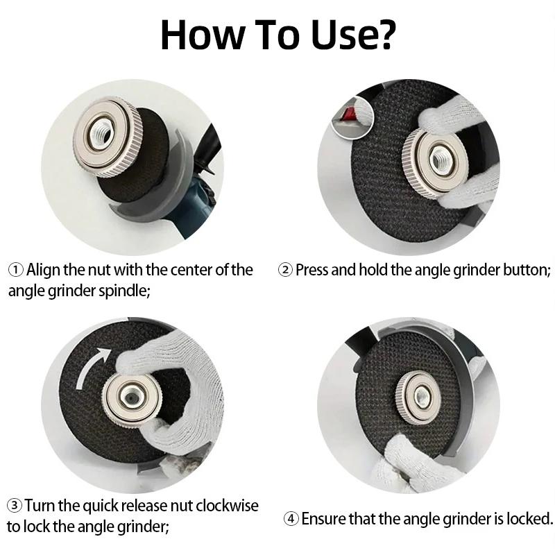 Winkelschleifer Selbstsichernde Pressplatte M10 M14 5/8-11 Gewinde Winkelschleifer Platte Schnellspannflanschmutter Kraftspannfutter Werkzeug