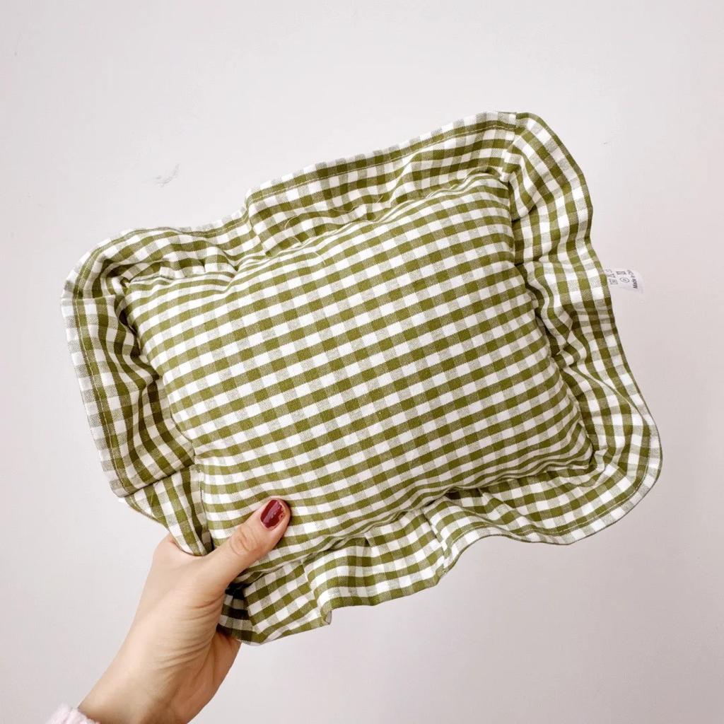 Kissen für Säuglinge im nordischen Stil (28x34cm) - Sommer Baby Beruhigungskissen Kleines Quadrat Ruhe- & Nickerchenkissen Aus Weicher Gewaschener Baumwolle