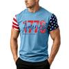 T-shirt décontracté à manches courtes pour homme Coupe ample Été Port quotidien Col rond T-shirt imprimé motif drapeau pour activités de plein air