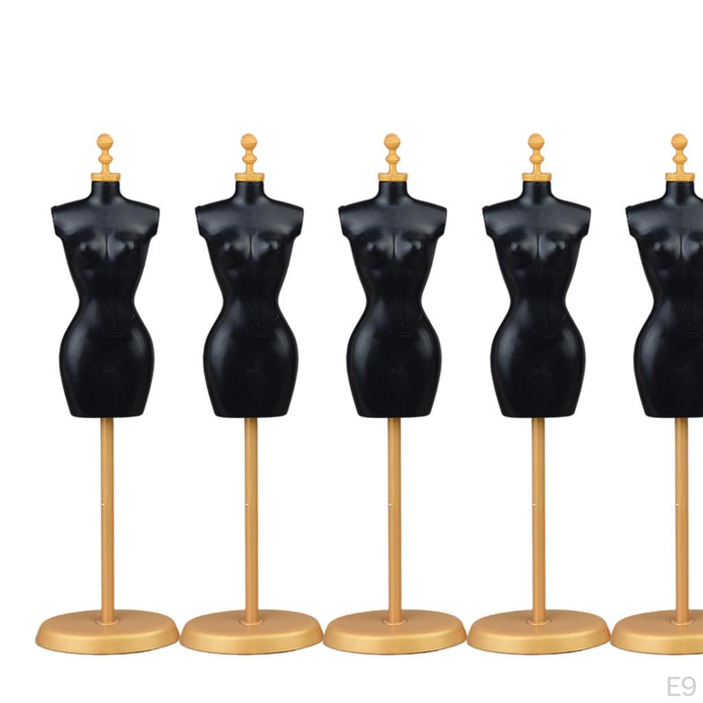 5Pcs Doll Clothes Dress Form Mannequin Mini Holder Stand Support 27.5cm
