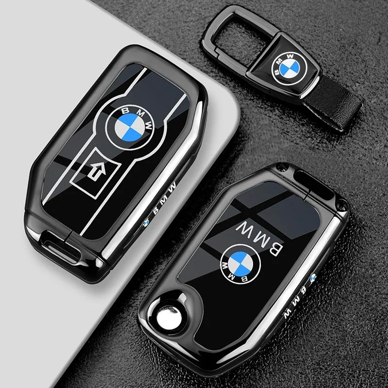 OLLQ9 Zinc Alloy + Leather Car Key Case For BMW R1200GS R1250GS R1200RT K1600 GTGTL F850GS F750GS C400GT F900R F900XR R1200RS K1600GT