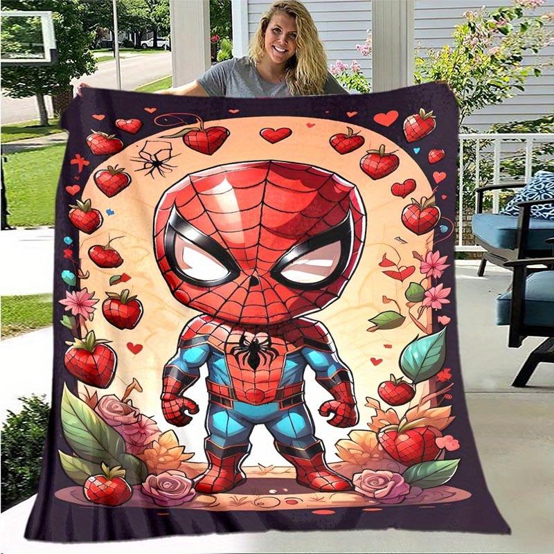 1pc Spider-man Printing Blanket - Soft, All-Season Throw for Living Room, Bedroom,Personalized Gift with Adorable Cartoon Design