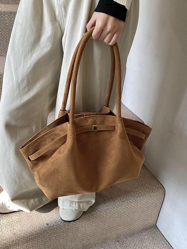 2025 Women's Suede Tote Bag - Large Capacity, Frosted Finish, Versatile Handbag for Autumn/Winter