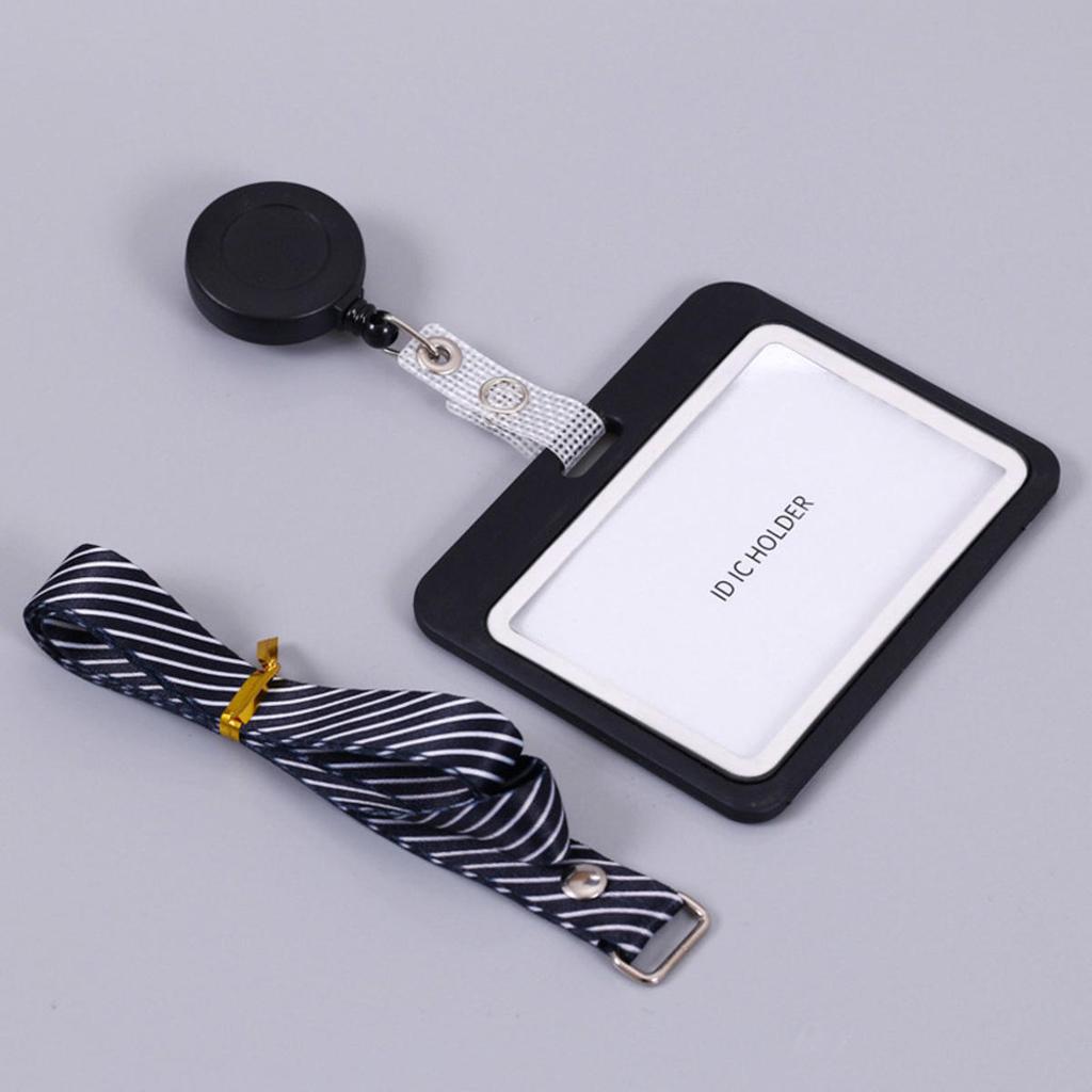 Lanyards Credential Holder Transparent Retractable Badge Reel with Lanyard Nurse Accessories for Work Removable ID Card Holder