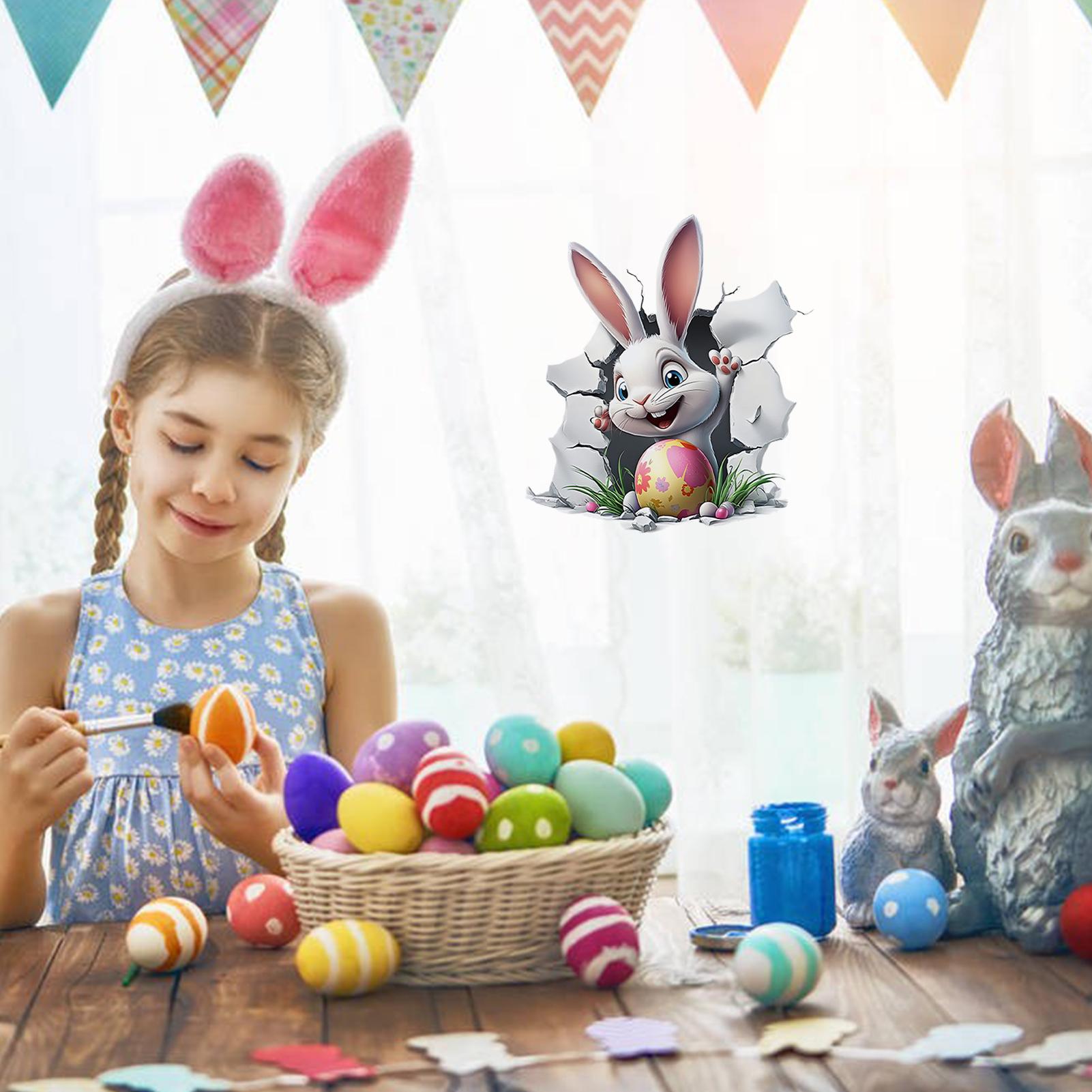 

Easter Stickers 3D Visual Effect Bunny Decals Easter Bunny Window Decals For Door Mirror Bathroom Kitchen Home Apartment Hotel China Mainland