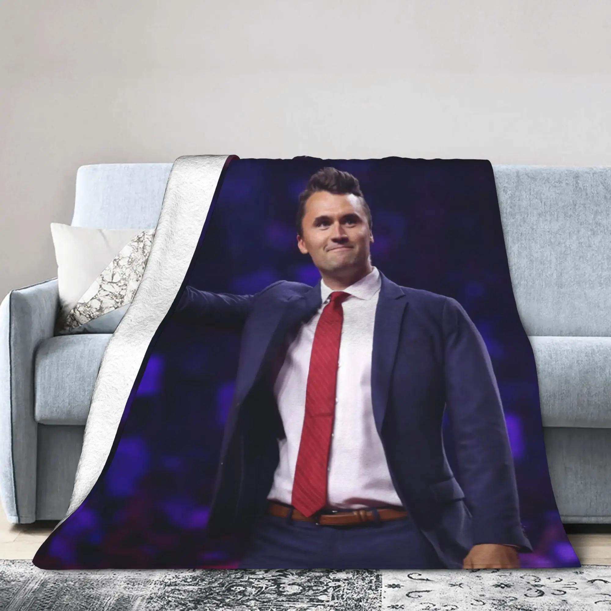 Happy Adults Toys Unisex Rest In Peace Charlie Kirk Plush Flannel Throw Blanket For Kids Soft Warm Bedspread Design Quality Comforter For Bedroom Gift I