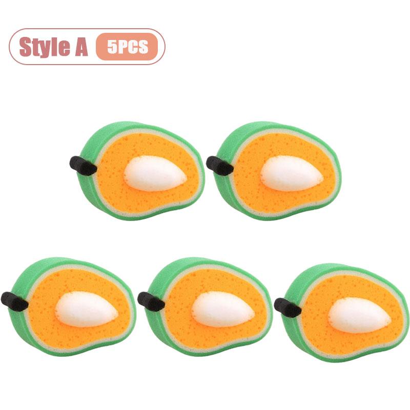 Multi Purpose Fruit Print Sponge Scrub Pad Thickened Design for Kitchen Cleaning Dish Washing Stain Removal Cloth
