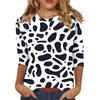 Women's fashion casual print round neck top