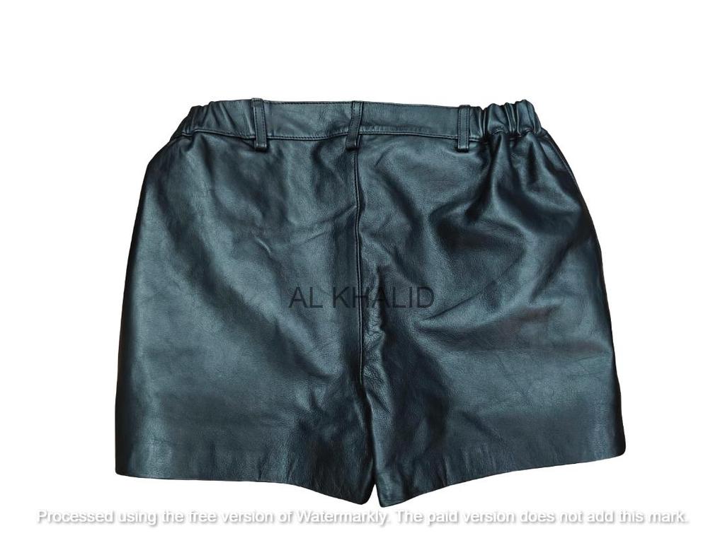 Unique Stylish 100% Leather Black Biker Shorts Genuine Boxer Lambskin Men Gym