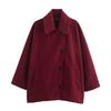 Women's Woolen Single-breasted Lapel Jacket Coat - European & American Style 2025