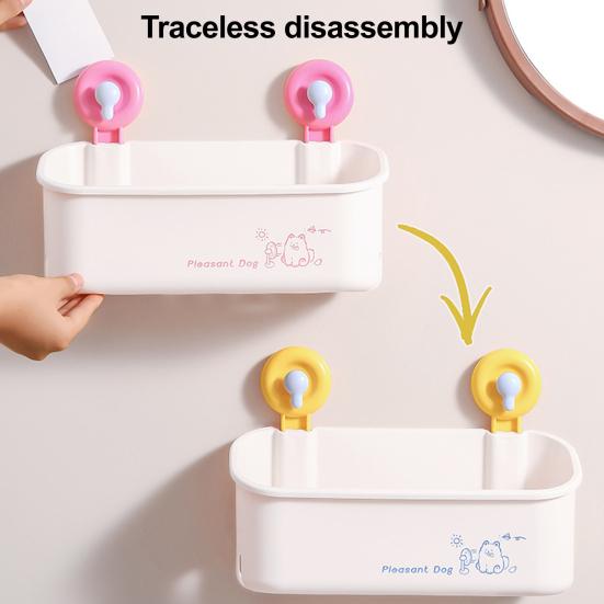 Bathroom Storage Rack with Suction Cup Large Capacity Strong Load-bearing