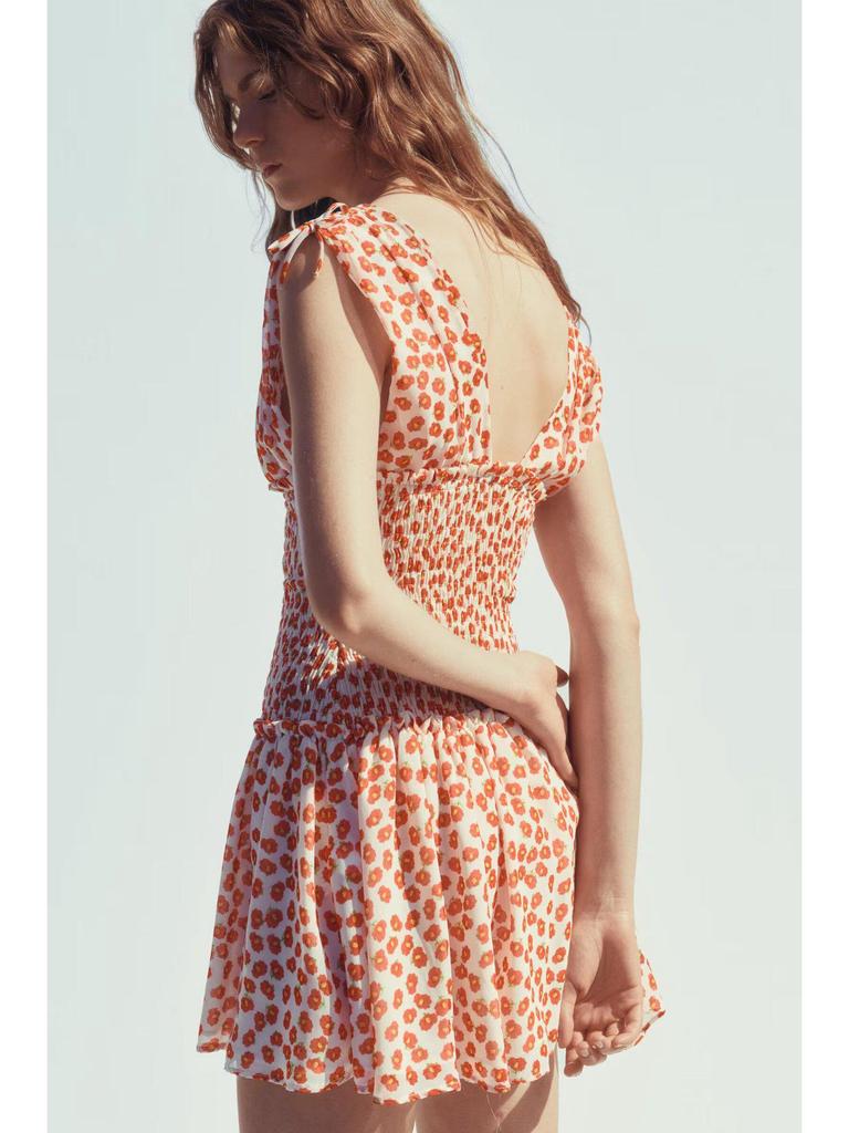 Best-Selling Summer Sweet Preppy Floral V-Neck Sleeveless Dress