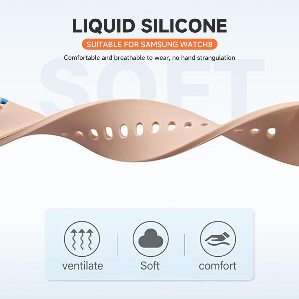 Silikonarmband für Samsung Galaxy Watch 8 40 44mm Armband Mit Hülle Displayschutz Bumper-Abdeckung für Smart Strap Handgelenkzubehör