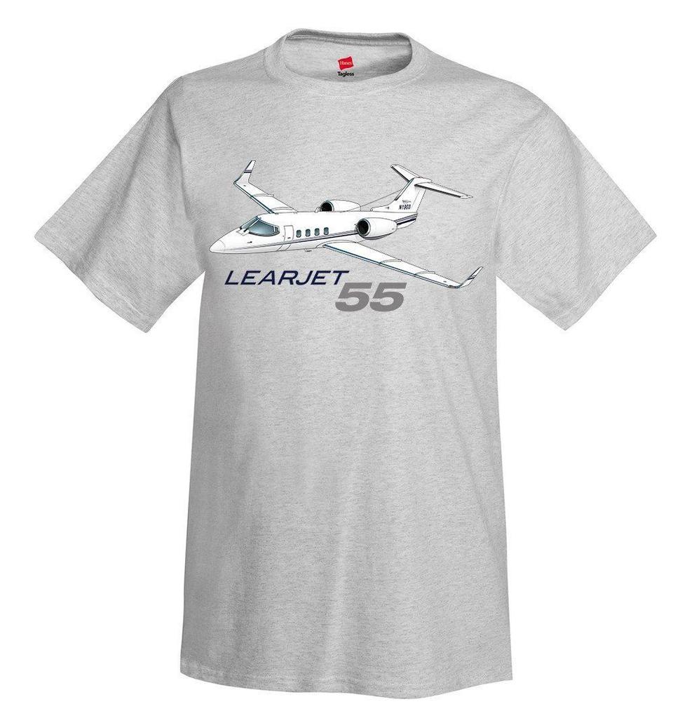 The Learjet 55 "Longhorn" Airplane T-Shirt - Personalized with Your N#