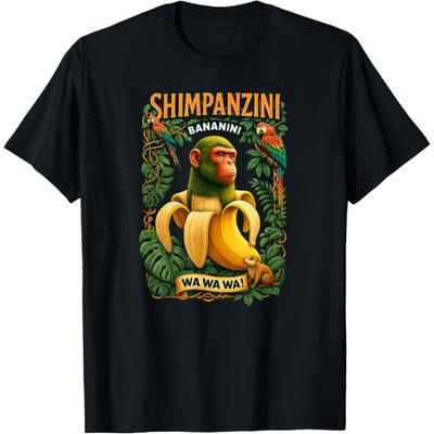 Shimpanzini Bananini Italian Brainrot Chimpanzee and Banana T-Shirt(12)