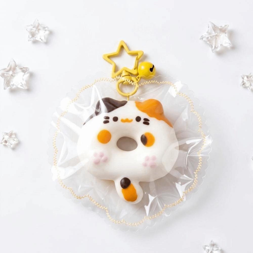 Food-Grade Silicone Cat Shape Squeeze Keychain Kitty Fidget Toy Squishy Pendant Hand Relaxation