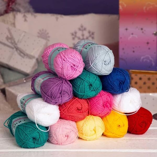 Crochet Society Advent Calendar 2025 25 Days Yarn & Crochet Pattern Countdown Box, DIY Craft Christmas Calendar Includes Yarn, Crochet Gifts &