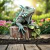 Iguana Zahradní zápich Vodotěsná 2D Plochá Akrylová Dekorace Zápich do země Zvířecí zápich do květináče Nádvoří Trávník