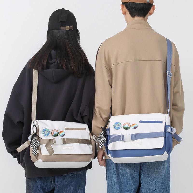 Men's Trendy Large Capacity Japanese Minimalist Crossbody Bag, Versatile College Student Shoulder & Messenger Bag