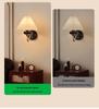 Nordic Retro Chinese-Style Wall Lamp: Solid Wood & Cream Bedside Light for Bedroom, Living Room & Aisle Decorations