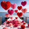 5 Pcs Set Red Pink Colors Honeycomb Party Decorations Hanging Paper Pom-Poms  Birthday Party Decor