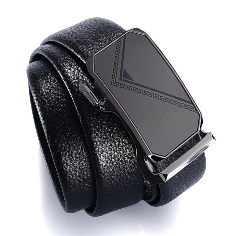 Automatic Buckle Belt for Men's Head Layer Cowhide Belt for Men's Suit Belt Casual Business Belt