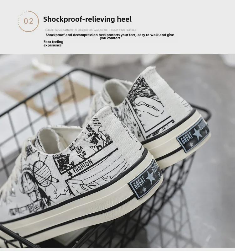 Herren Anime Graffiti High-Top Canvas Schuhe – Trendy Frühling & Herbst Casual Sneakers für Studenten