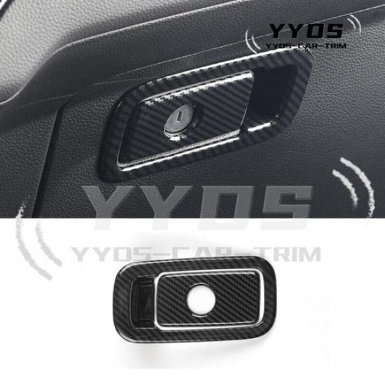 ABS Carbon Fiber Co-Pilot Storage Box Handle Cover Trim For Honda CR-V CRV