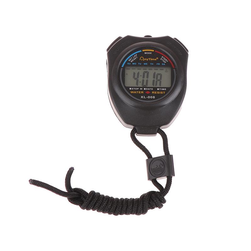1Pc Lcd Timer Stop Watch Timer Tool Black  Portable Waterproof Chronometer Handheld Stopwatch Digital Sport Stopwatch