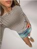 Street Style Striped T Shirt For Women With Polyester Fabric For Casual Wear