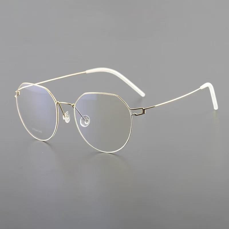 Denmark Oval Round Spectacle Frame Eyeglasses Ultralight Screwless Handmade Fashion Eyeglass Frame Men's Glasses Women Retro New