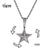 Wind Hip-hop Diamond-encrusted Rotating Pentagram Pendant Necklace Explosive Trend Street