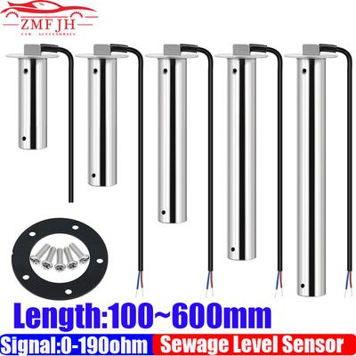 Stainless Steel Sewage Level Sensor 0-190 OHM Holding Tank Meter Sensor 100-600mm for HTG Boat Car Waste Level Sensor