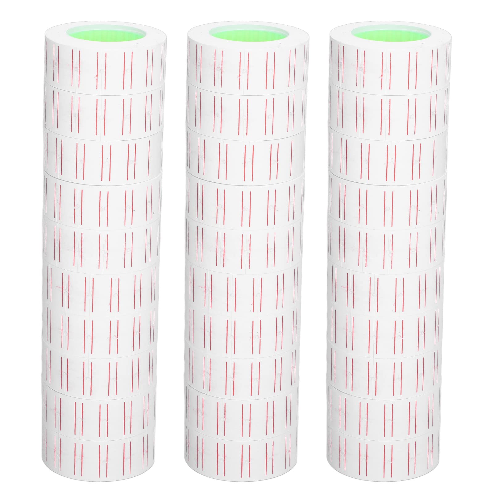 Walfront Price Tag Stickers, 30 Rolls (15,000 Sheets), Single-Row Tag Paper, MX5500 Labeler Compatible, 21x12mm, Price Paper, Supermarket Stamp Paper,