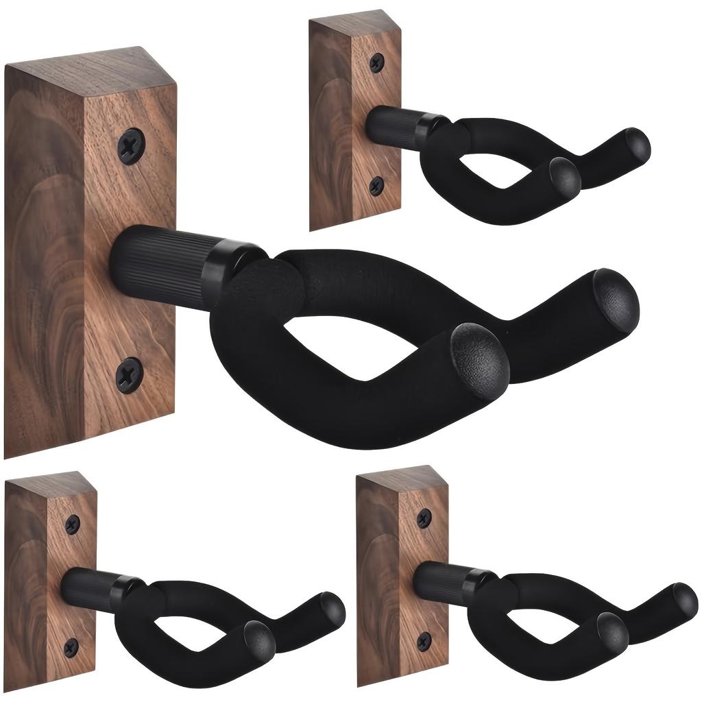 U-Shaped Walnut Wood Guitar Hooks,Swivel Cushioned Hanger for Log, Electric and Bass Guitars,Perfect Gift Idea for Music Lovers