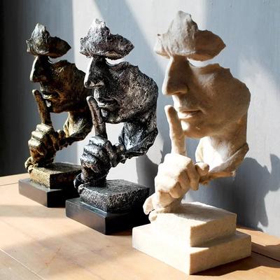 Statue Abstract Resin Desktop Ornaments Sculpture Miniature Figurines Face Character Nordic Art Crafts Office Home Decoration