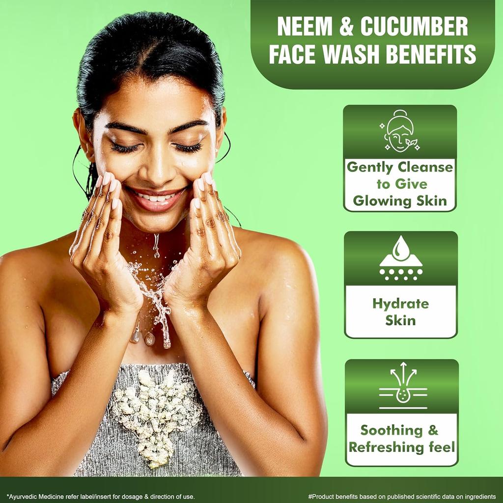 Multani Naturals Neem Cucumber Face Wash 150 Ml Hydrating Daily Cleanser Gentle Refreshing Skin Care For Men Women