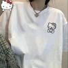 Summer 2026 Hello Kitty Strawberrystyle Cottonprinted Womens Tshirt Casual and Comfortable Cotton Streetwear