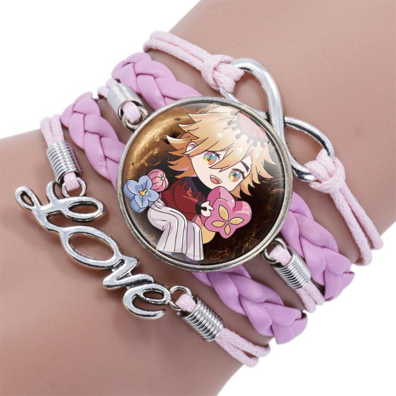 Slayer Demon Bracelet Alloy Glass Pendant Multilayer Woven Accessories Anime