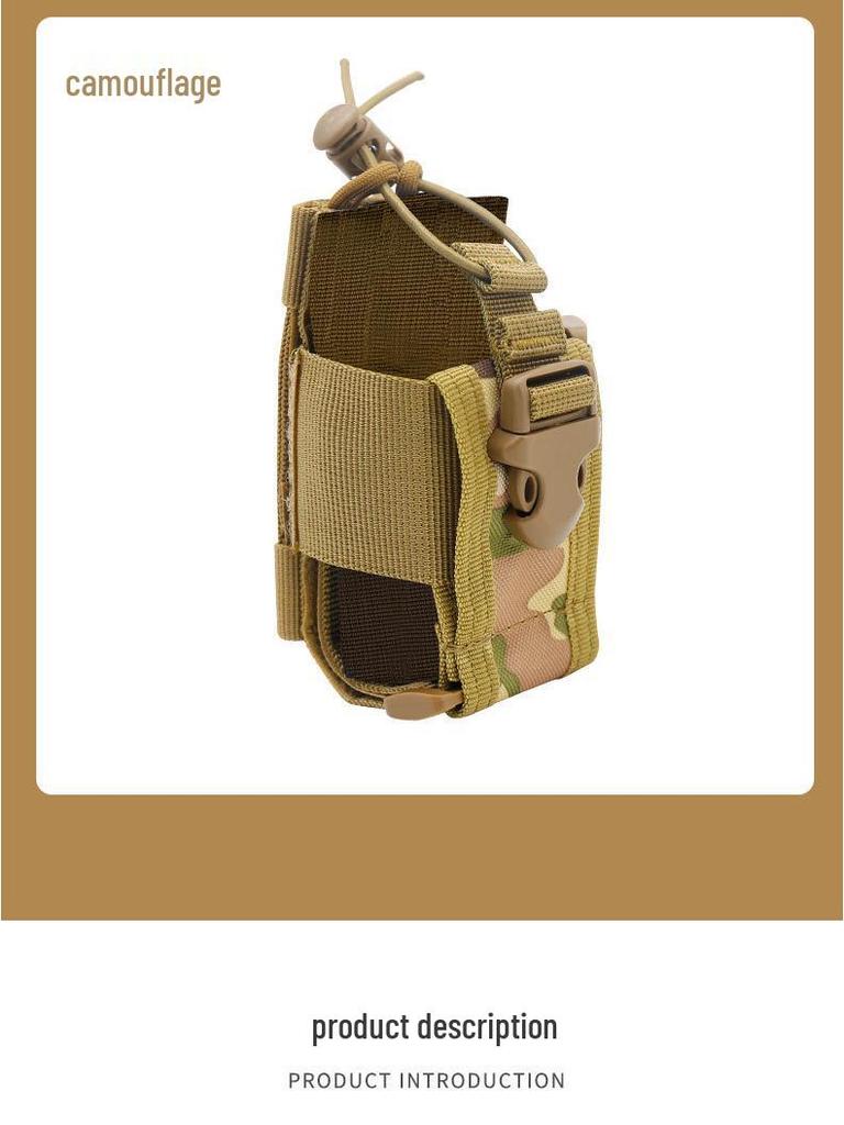 Tactical Camouflage Walkie-Talkie Molle Pouch: Adjustable Military Waist Bag Accessory