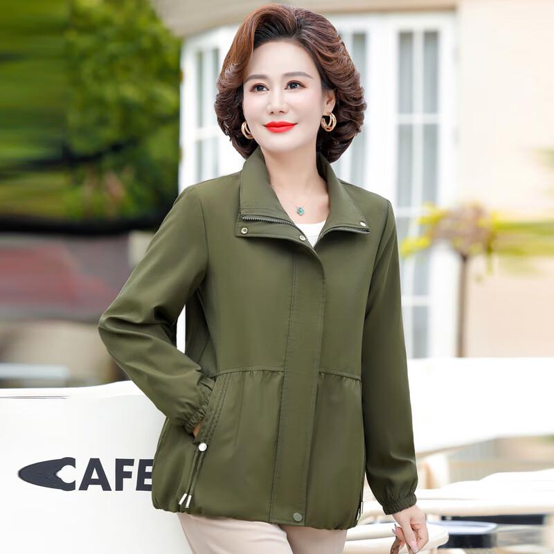Women's Mid-Aged Casual Lapel Zipper Jacket
