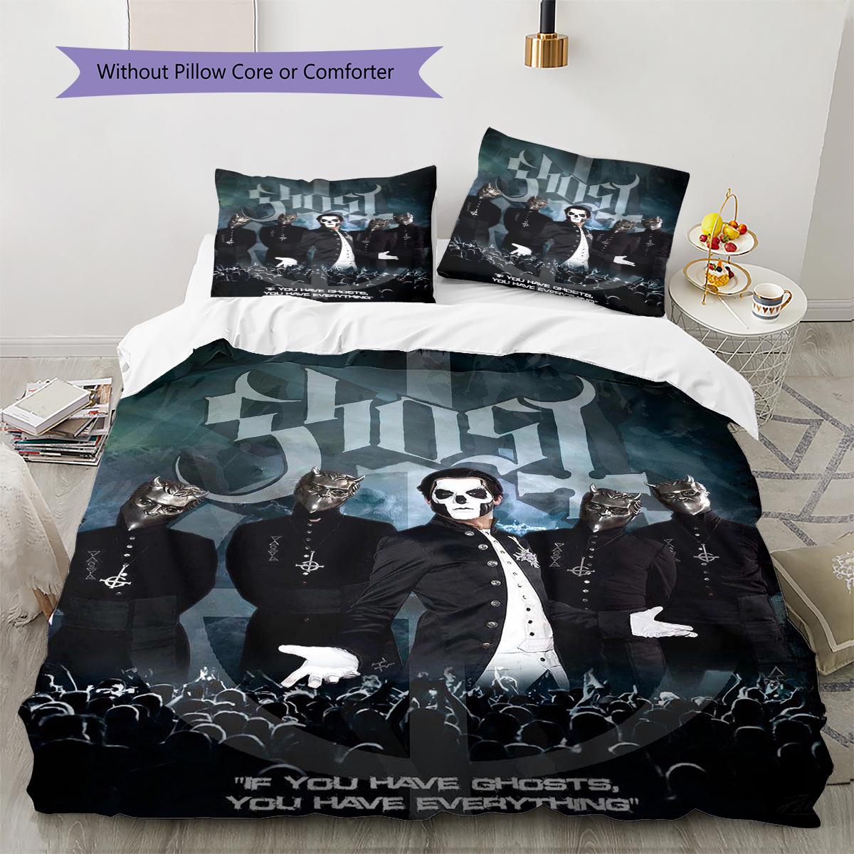 

Ghost Band Pattern Bedding Quilt Set Quilt Cover Pillowcase Home Decoration Gift (1 * duvet cover + 2 * pillowcase, without core) 135x200cm