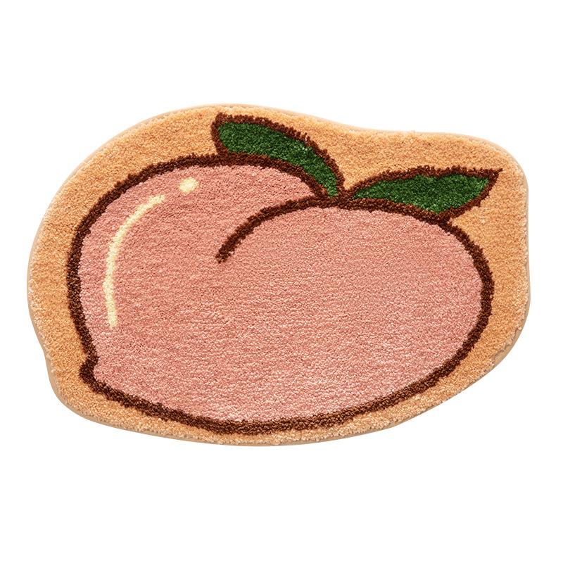 Cartoon Fruit Strong Absorbent Mat Watermelon Peach Flocking Bathroom Carpet Toilet Living Room Door Mat Quick Drying Foot Mat