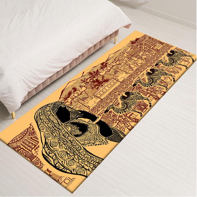 Ethnic Style Carpets for Living Room Bedroom Traditional African Woman Pattern Area Rugs Polyester Home Decoration Kitchen Mat