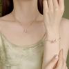 S925 Sterling Silver Peach Blossom Koi Fish Pendant Necklace - Women's Light Luxury Clavicle Chain