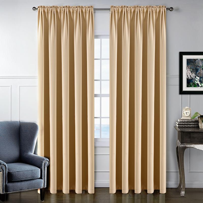 High-Precision Texture Blackout Curtain Cloth Keqiao Curtain Living Room Bedroom Plain Curtain Finished Product