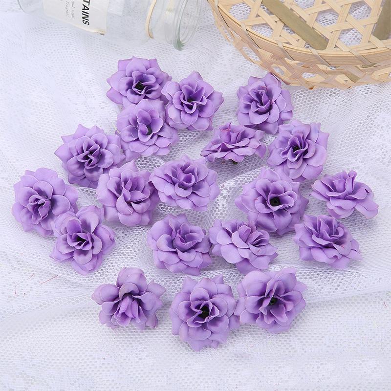 5/10/20Pcs 4.5cm Red Silk Artificial Rose Heads for Home Room Decorations Wedding Decoration DIY Bride Wreath Accessories