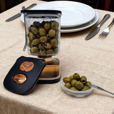Pickle Jar with 2 Forks Dry Wet Separation Pickle Juice Separator Jar Large Capacity Leakproof Pickled Vegetable Airtight Container