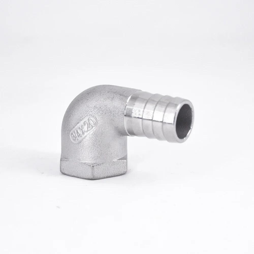 1/4" 3/8" 1/2" 3/4" 1" -2" BSP Female 8 10 12 13 15 20 25-50mm Hose Barb Elbow 90 Deg 304 Stainless Steel Pipe Fitting Connector