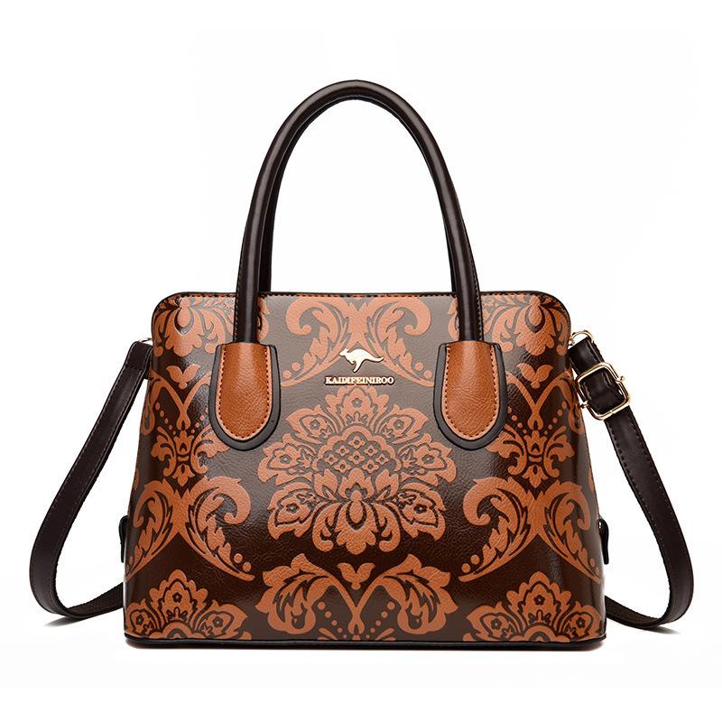 Large-capacity Tote Bag for Ladies, Embossed Handbag, Retro Mom Bag